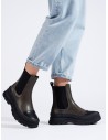 Klasikiniai moteriški Shelovet Chelsea batai, tamsiai žali-JH21-29GR