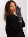 Pilkos moteriškos pirštinės su kaspinėliais-AT-RK-9003A.85