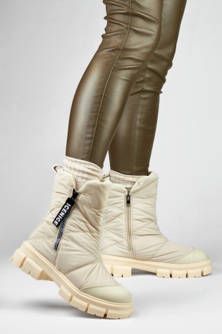 Smėlio spalvos šilti žieminiai sniego batai moterims-9312-4BE