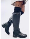 Klasikiniai moteriški ilgaauliai batai FORTE BLACK-KB YY-52