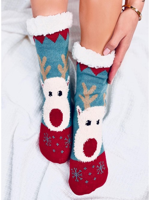 Kalėdinės kojinės su šiaurės elniu REINDEER BLUE-TV_KB SK-WYYK94397 BLUE