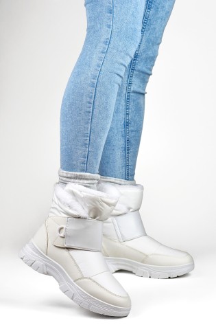 Balti žieminiai šilti sniego batai moterims-3535W