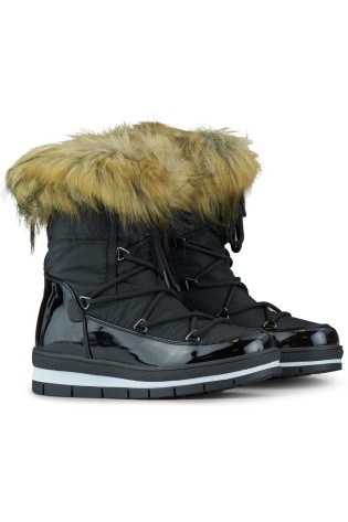 Šilti žieminiai sniego batai su kailiuku-A806-1-B