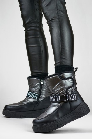 Stilingi moteriški šilti žieminiai batai su kailiu-81323-2PEW