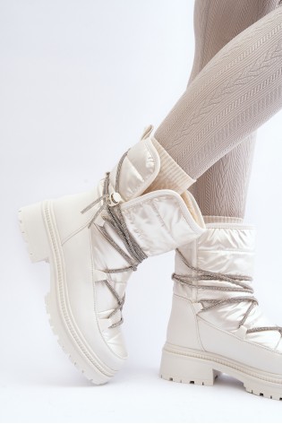 Šilti žieminiai batai-NS363 WHITE