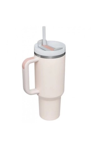 Didelis 1L termo puodelis su rankena ir šiaudeliu CUP02-CUP02