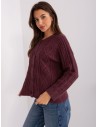 Tamsiai violetinis megztinis su sagomis-TV_234699P
