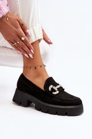 Stilingi moteriški zomšiniai batai-G422 BLACK