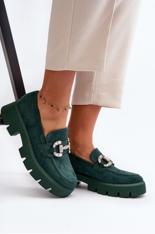 Stilingi moteriški zomšiniai batai-G422 GREEN