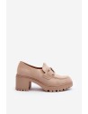 Šviesiai rudi stilingi zomšiniai batai-10921 BE SU