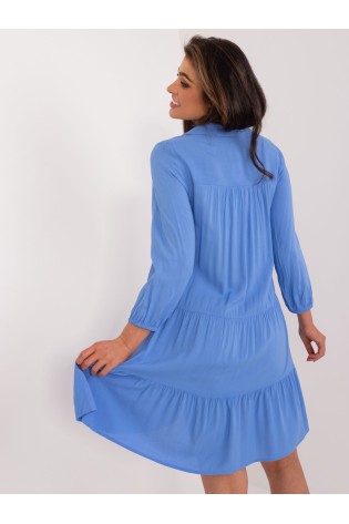 Erdvi mėlyna natūralaus pluošto suknelė -D73761Z30425A