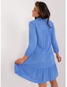 Erdvi mėlyna natūralaus pluošto suknelė -D73761Z30425A