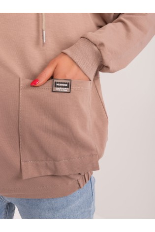 Kapučino spalvos džemperis su užtrauktuku-RV-BL-9136.06