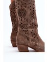 Natūralios odos rudi moteriški batai-3396 ZIEMIA WELUR