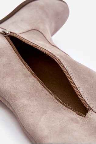 Aukštos kokybės natūralios zomšinės odos šviesiai rudi batai-3407 CAPP WEL