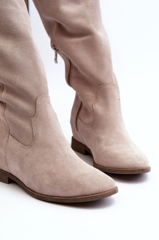 Aukštos kokybės natūralios zomšinės odos šviesiai rudi batai-3407 CAPP WEL