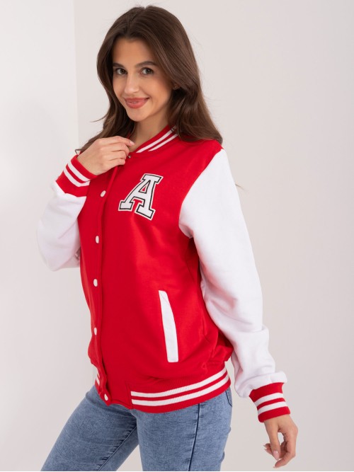 Raudonas koledžo stiliaus džemperis-RV-BL-7670.31