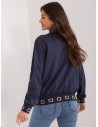 Tamsiai mėlynas stilingas džemperis su užtrauktuku-RV-BL-8224.22