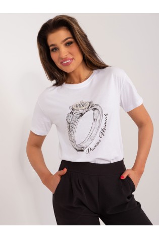 Balti marškinėliai su žiedo simbolika\n-PM-TS-4500.93