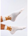 Moteriškos kojinės su meškiuku SHETI WHITE-KB SK-DS77-1