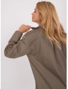 Chaki spalvos moteriški laisvi marškiniai-BA-KS-0378.60