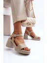 Zazoo moteriški odiniai sandalai Block Heel Beige-40386 V.TAUPE
