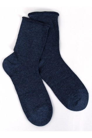Lygios tamsiai mėlynės moteriškos kojinės SOUTT NAVY-KB SK-BL21014
