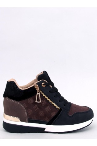Tamsių žemiškų spalvų batai su platforma TELTS BLACK-KB 37587