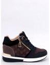 Tamsių žemiškų spalvų batai su platforma TELTS BLACK-KB 37587