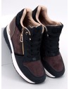 Tamsių žemiškų spalvų batai su platforma TELTS BLACK-KB AD-796