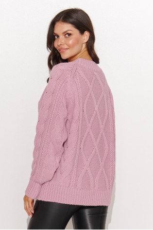 Alyvinis moteriškas megztinis su pynėmis NU_S93-TV_NU_S93