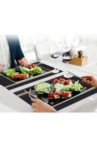 Juodas neperšlampamas stalo serviravimo kilimėlis MP36-MP36