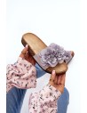 Romantiško stiliaus šlepetės su gėlėmis-CK290P GREY