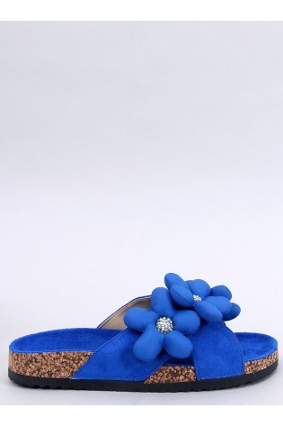 Išsiskiriančios šlepetės su gėlėmis CHARSS BLUE-KB LS083