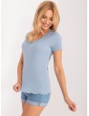 Mėlyni marškinėliai trumpomis rankovėmis-D16113Z02448B