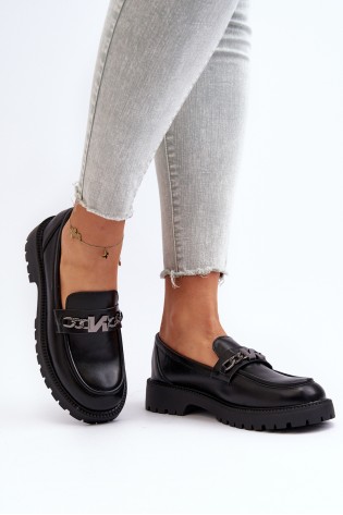Stilingi juodi moteriški batai-62121 BK PU