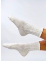 Moteriškos raštuotos kojinės su gražiu krašteliu WHITT ECRU-2-KB SK-M-1605