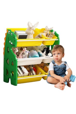 Vaikų kambario spintelė žaislams su krepšeliais Dinosaur PO17-PO17
