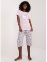 Klasikinė moteriška pižama trumpesnėmis patogiomis kelnėmis-SY-PI-1326.13X