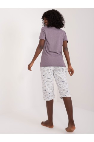 Klasikinė moteriška pižama trumpesnėmis patogiomis kelnėmis-SY-PI-1190.13X