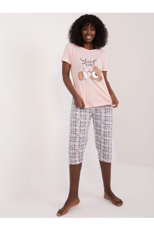 Klasikinė moteriška pižama trumpesnėmis patogiomis kelnėmis-SY-PI-1311.47