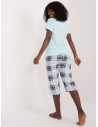Klasikinė moteriška pižama trumpesnėmis patogiomis kelnėmis-SY-PI-1314.21