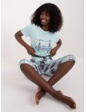 Klasikinė moteriška pižama trumpesnėmis patogiomis kelnėmis-SY-PI-1314.21