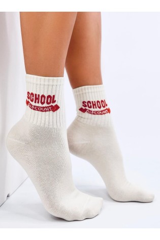 Ilgos sportinės kojinės SCHOOL BEIGE-KB SK-WJYC94474X