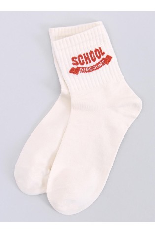 Ilgos sportinės kojinės SCHOOL BEIGE-KB SK-WJYC94474X