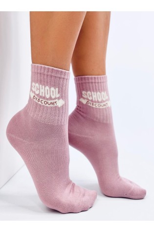 Ilgos sportinės kojinės SCHOOL PINK-KB SK-WJYC94474X