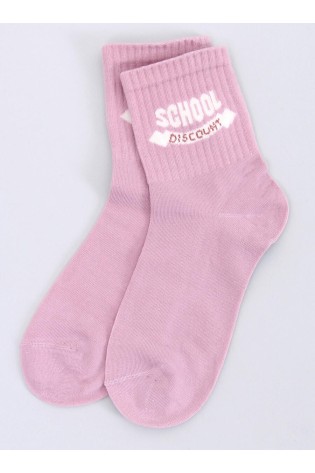 Ilgos sportinės kojinės SCHOOL PINK-KB SK-WJYC94474X