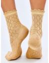Raštuotos moteriškos kojinės su gražiu krašteliu GLADD YELLOW-KB SK-WJYC90133