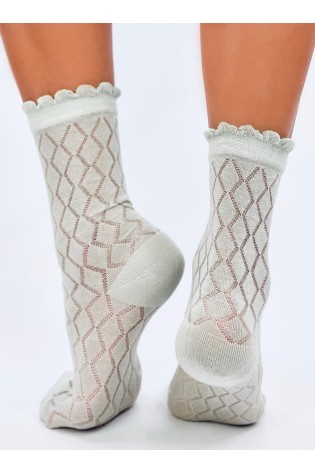 Raštuotos moteriškos kojinės su gražiu krašteliu GLADD MINT-KB SK-WJYC90133