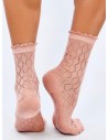 Raštuotos moteriškos kojinės su gražiu krašteliu GLADD PINK-KB SK-WJYC90133